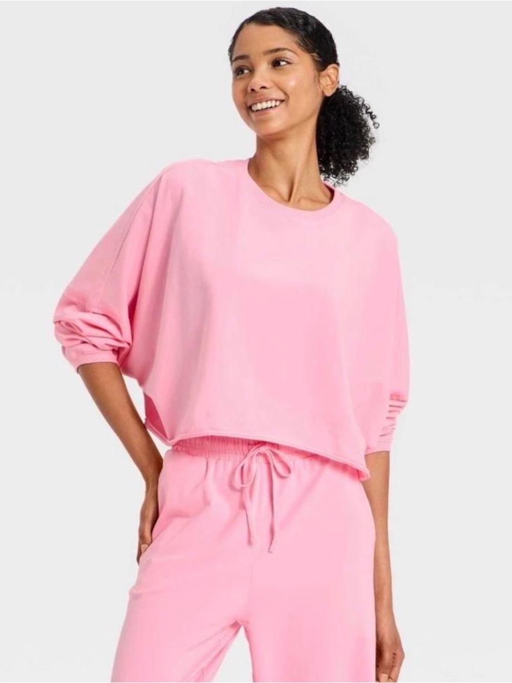 JoyLab Pink Cropped Sweatshirt